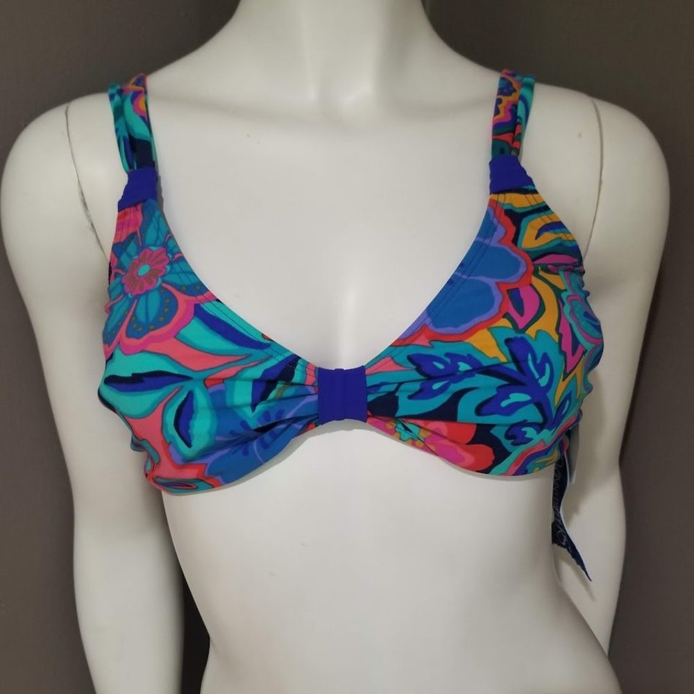 Skinny Dippers by Miraclesuit Tapestry Soomi Bikini Top Size Small - Picture 2 of 10